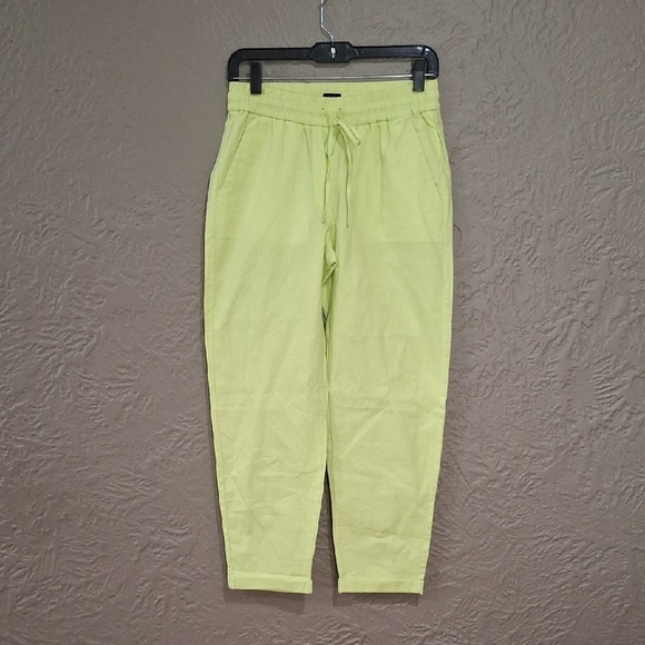 J. Crew Green Lime Sweatpants Tapered Ankle-Length - Picture 1 of 9